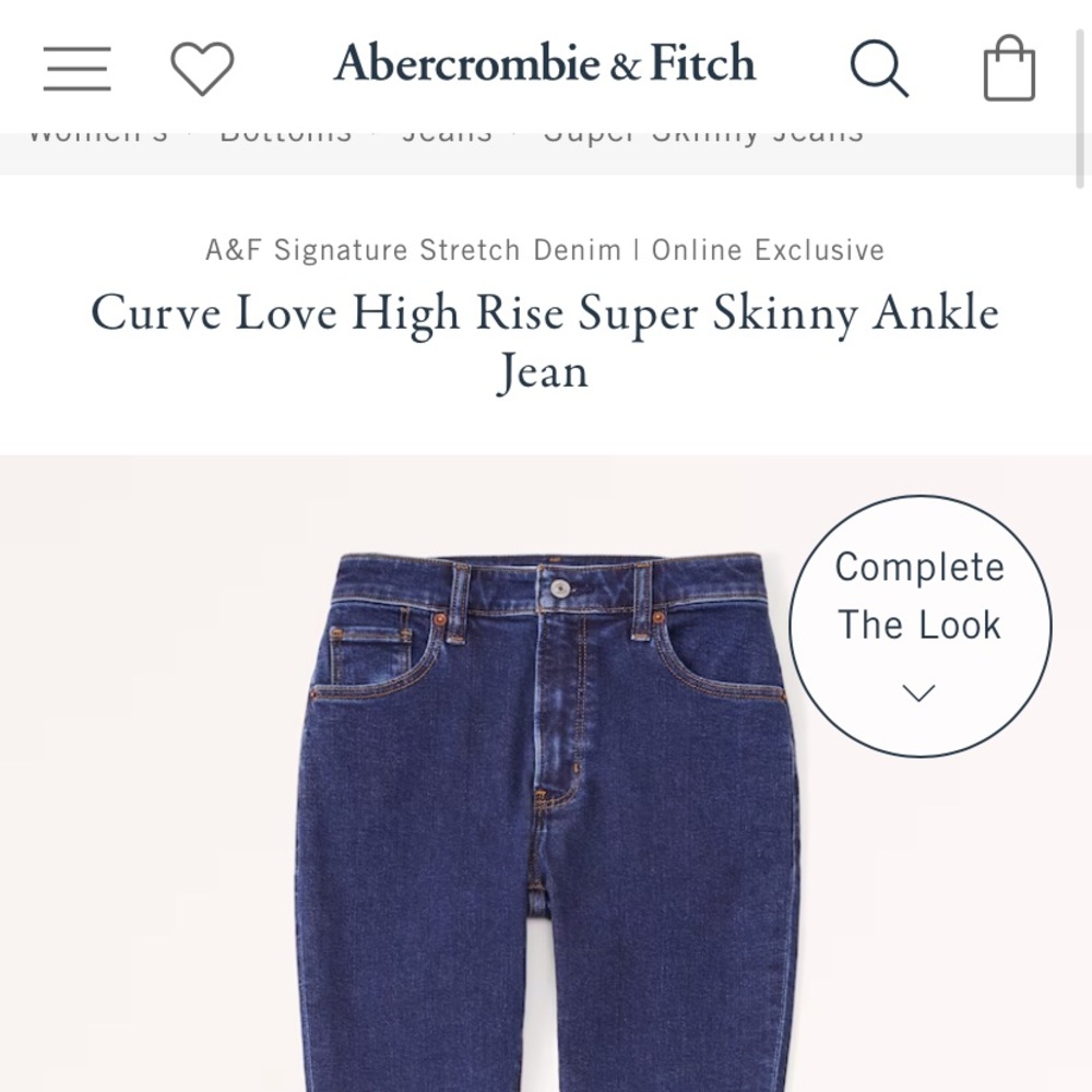 ABERCROMBIE & FITCH CURVE LOVE JEANS
